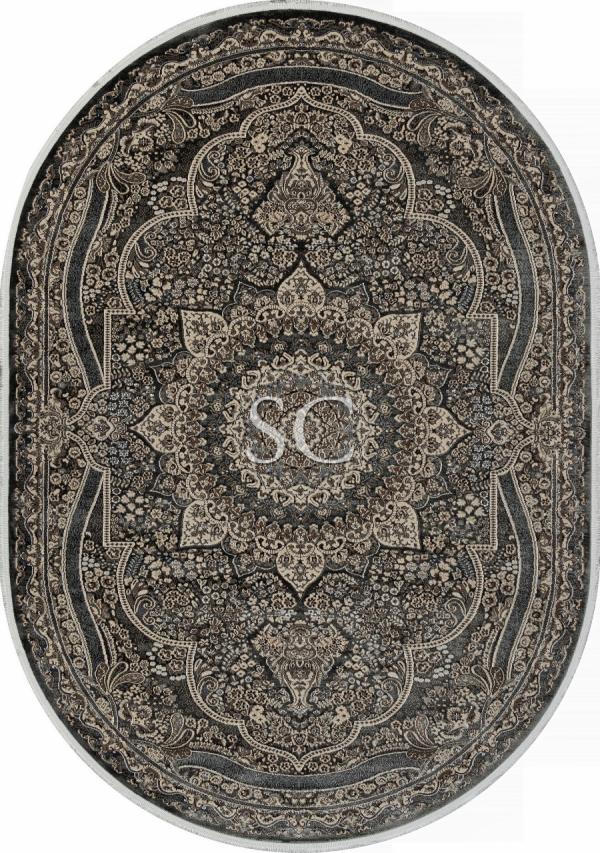 Ковер Dolce D415 dark grey овал